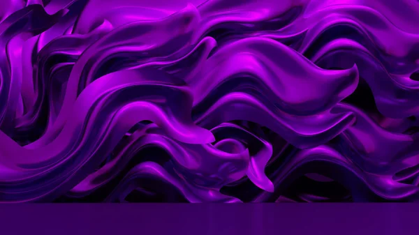 Luxury background with purple drapery fabric. 3d illustration, 3