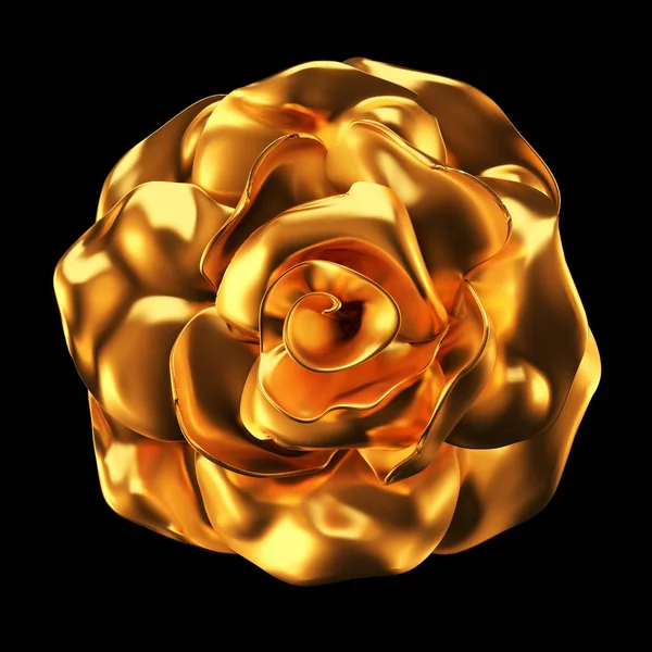 Krásný prvek, zlato, růže, štuk, ornament, rám. 3D ilustrace, 3D vykreslování. — Stock fotografie