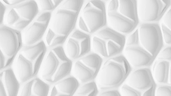 Abstract white texture with cells of different shapes. 3D illust — Stock Photo, Image