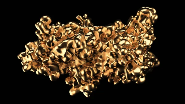 Geheimnisvolle, mystische, luxuriöse Goldspritzer. 3D Illustration, 3D Rendering. — Stockfoto