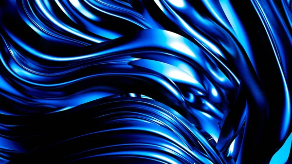 Элегантный темно-синий фон со складками и завитками. 3D-иллюстрация — стоковое фото