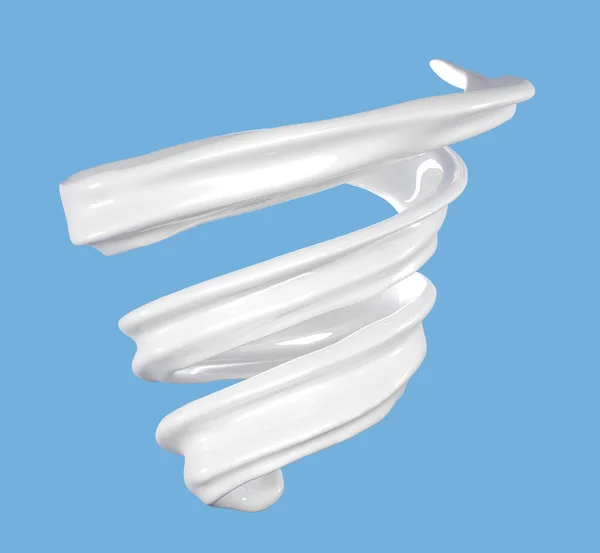 Una spirale di spruzzi di latte. Illustrazione 3d, rendering 3d . — Foto Stock