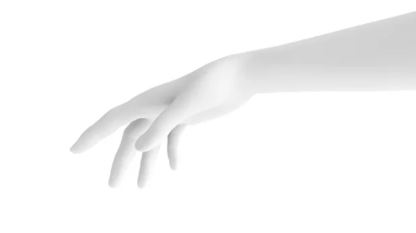 White background 3d hand gesture. 3d illustration, rendering. — Stock Photo, Image