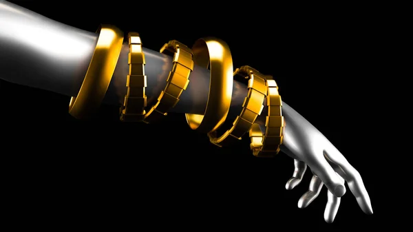 Bracelet à la mode, orné d'une pierre précieuse, verre. 3d — Photo