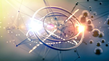 Fantastik, soyut, siyah, uzay arkaplanı. 3d illüstrasyon, 3