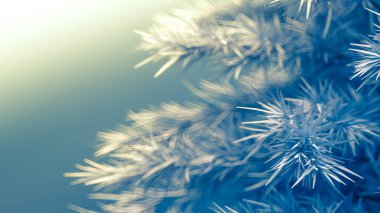 Noel, arka planda bir Noel ağacı. 3d illüstrasyon, 3d canlandırma.