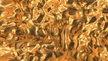 Altın desenli arka plan. 3d illüstrasyon, 3d canlandırma.