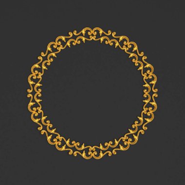 Lüks alçı taşı dekorasyon unsuru, duvar konsepti sıva, iç mimari desen. 3d illüstrasyon, 3d canlandırma.