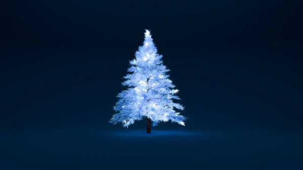 Habitación interior navidad vacaciones abeto fondo del árbol. Ilustración 3d, representación 3d . — Foto de Stock