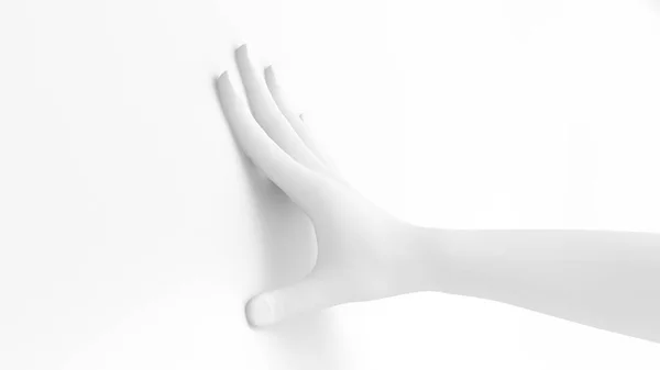 Beyaz arka plan 3D el hareketi. 3d illüstrasyon, görüntüleme. — Stok fotoğraf