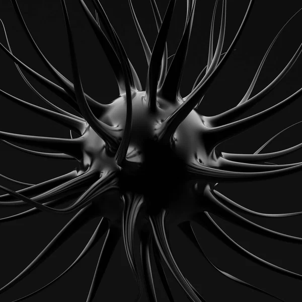 Sfondo nero astratto. Illustrazione 3d, rendering 3d . — Foto Stock