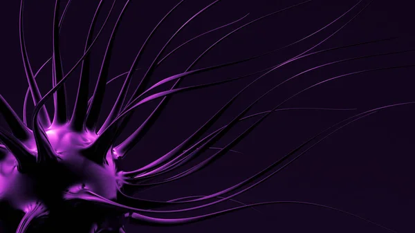Black purple shape background. 3d illustration, 3d rendering.