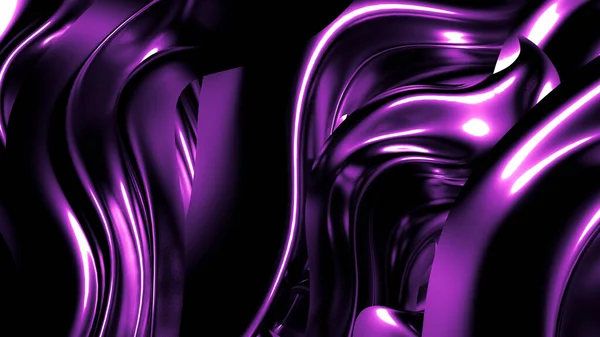 Elegante stijlvolle paarse donkere achtergrond met plooien, Drapes en wervelingen. 3d illustratie, 3d weergave. — Stockfoto