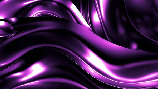 Elegante elegante sfondo viola scuro con pieghe, tende e vortici. Illustrazione 3d, rendering 3d . — Foto Stock