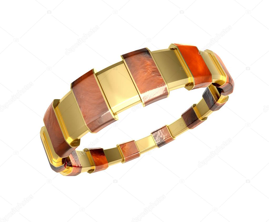Fashionable bracelet, decorated with a precious stone, glass. 3d