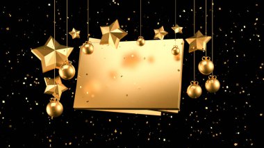 Hediye çeki, sertifika, yeni yıl, Noel, tatil. 3d illüstrasyon, 3d canlandırma.