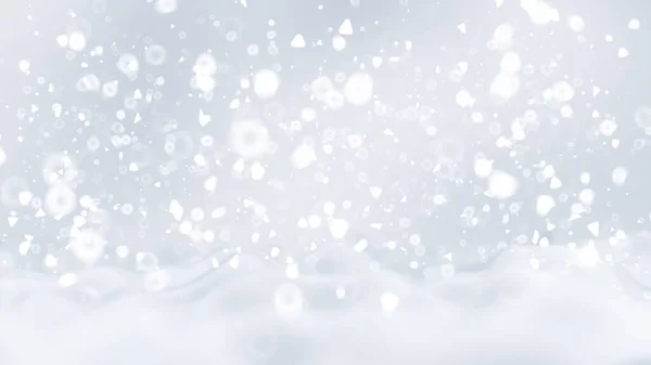 Fundo bonito com neve caindo. Ilustração 3d, renderização 3d . — Fotografia de Stock