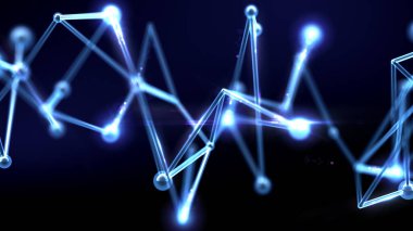 Işık parıltısı soyut efekt siyah arkaplan. 3d illüstrasyon, 3d canlandırma.