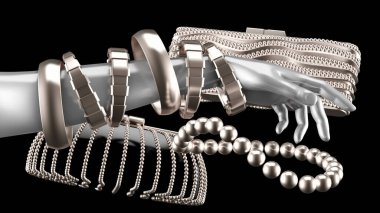 Lüks hayat, mücevher ve moda kadın aksesuarlarının koleksiyonu.