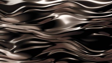 Altın rengi ipek ya da metalik altın refleksli kumaş. Projeniz için lüks bir özgeçmiş. 3d illüstrasyon, 3d canlandırma.