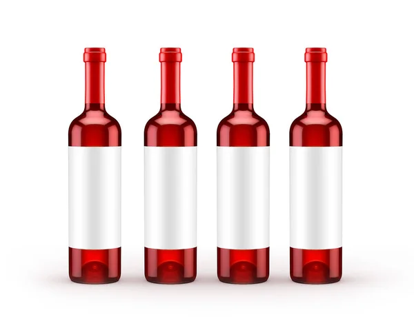 Láhev červeného vína izolovaná. 3D ilustrace, 3D vykreslování. — Stock fotografie