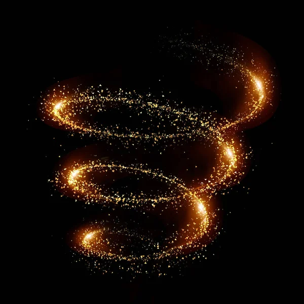 Parçacık soyutlaması sarmal siyah arkaplan. 3d resim, 3d görüntüleme.