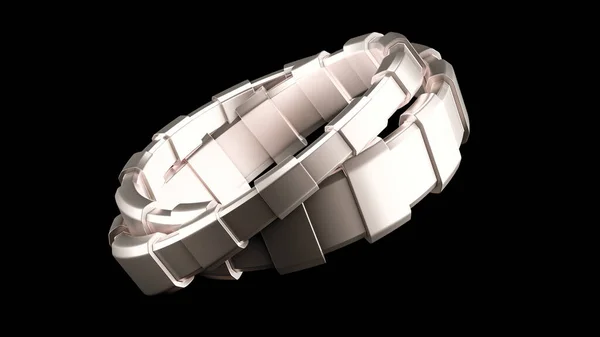 Modieuze armband, versierd met een edelsteen, glas. 3d illustratie, 3d weergave. — Stockfoto