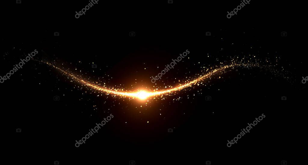 Particle abstraction black background. 3d rendering 3d illustration.