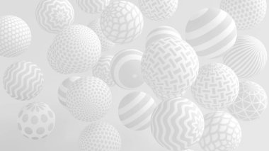 Taşaklı beyaz arka plan. 3d illüstrasyon, 3d canlandırma.