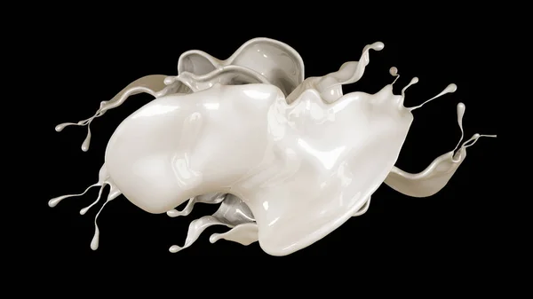 Une goutte de lait. Illustration 3d, rendu 3d . — Photo