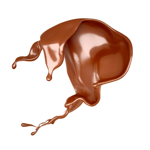 Um pouco de chocolate. Ilustração 3d, renderização 3d. — Fotografia de Stock