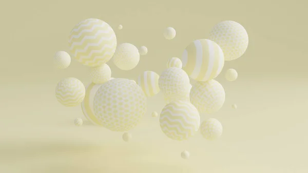 Sárga háttér golyókkal. 3D illusztráció, 3D-s renderelés. — Stock Fotó