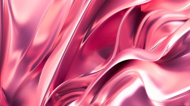 Şatafatlı altın arka plan, renkli parıltılı gölgeler, pileler ve dalgalar. 3d illüstrasyon, 3d canlandırma.