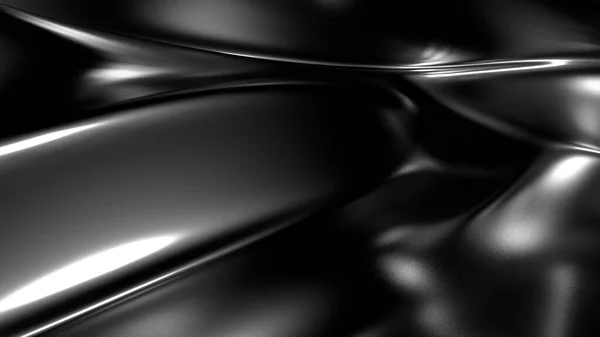 漂亮时髦的黑色背景与褶皱，葡萄和漩涡。 3D说明，3D渲染. — 图库照片