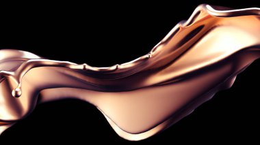 Gizemli, mistik, lüks altın serpintisi. 3d illüstrasyon, 3d canlandırma.