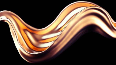 Gizemli, mistik, lüks altın serpintisi. 3d illüstrasyon, 3d canlandırma.