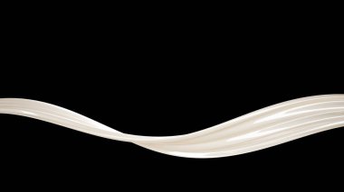 Siyah arka planda kalın beyaz bir sıvı sıçradı. 3d illüstrasyon, 3d canlandırma.