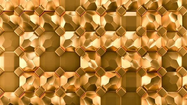 Textura de fondo de metal dorado. Ilustración 3d, representación 3d . — Foto de Stock