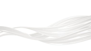 Bir tutam kalın beyaz sıvı. 3d illüstrasyon, 3d canlandırma.