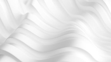 Kumaşlı kumaşlı zarif beyaz bir arkaplan. 3d illüstrasyon, 3d canlandırma.