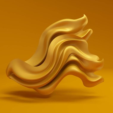 Altın kumaşlı lüks bir arka plan. 3d illüstrasyon, 3d canlandırma.