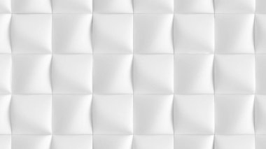 Geometrik şekilli beyaz arkaplan dokusu. 3d illüstrasyon, 3d canlandırma.