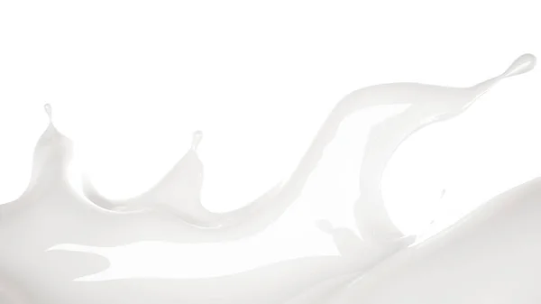 厚い白い液体のスプラッシュ。3Dイラスト, 3Dレンダリング. — ストック写真