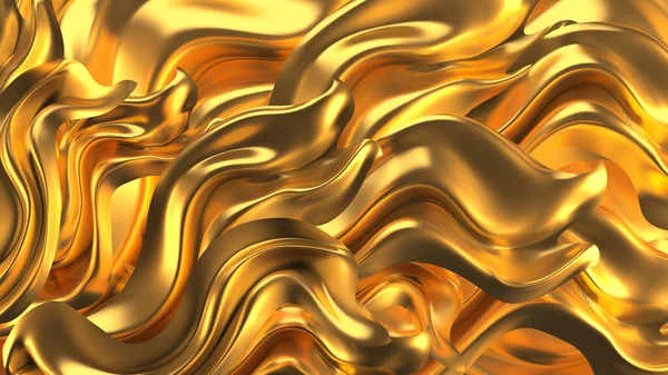 Πολυτελές φόντο με χρυσό drapery ύφασμα. 3D απεικόνιση, 3d απόδοση. — Φωτογραφία Αρχείου