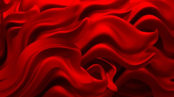 Fundo vermelho com tecido de cortinas. Ilustração 3d, renderização 3d . — Fotografia de Stock