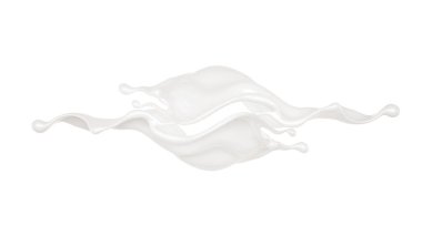 Bir tutam kalın beyaz sıvı. 3d illüstrasyon, 3d canlandırma.