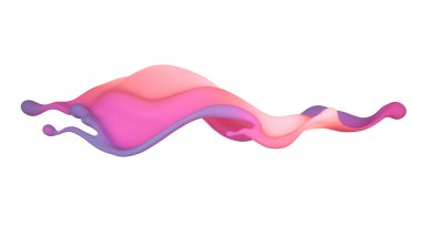 Çok renkli bir sıvı ya da boya serpintisi. 3d illüstrasyon, 3d görselleştirme.