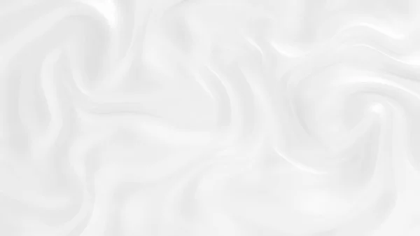 Eleganckie białe tło z płynącymi falami tkanin. Ilustracja 3D, renderowanie 3D. — Zdjęcie stockowe