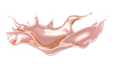 Kalın, altın bir sıvı. 3d illüstrasyon, 3d canlandırma.