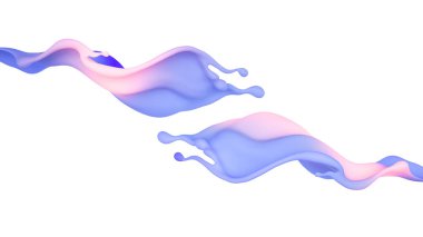 Çok renkli bir sıvı ya da boya serpintisi. 3d illüstrasyon, 3d görselleştirme.